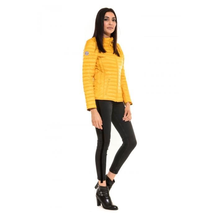 Doudoune Femme CLOUDY Jaune moutarde Cdiscount Pret a Porter