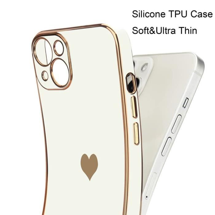 Coque Silicone Cœur Pour IPhone 11 à 15 Pro Max - Antichoc, Multicolore, Neuf