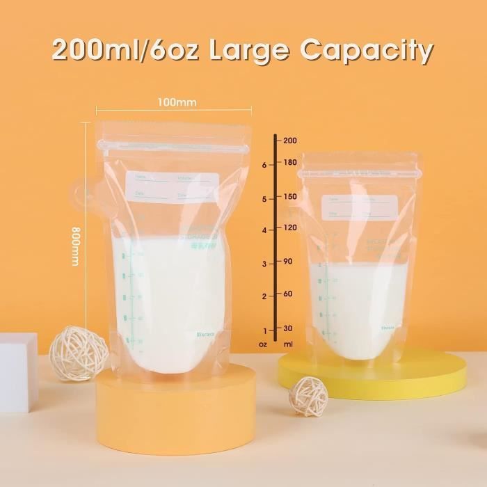 SQAQS 8PCS Sacs De Conservation Lait Maternel En Silicone 500ml - Réutilisables, Étanchés Et Sans BPA