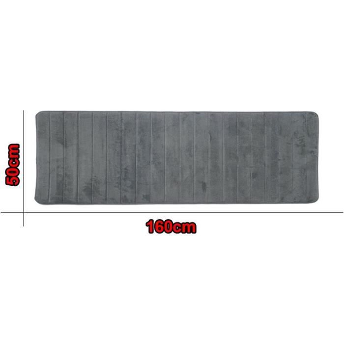 Tapis De Bain En Mousse Mémoire Chakme - Absorbant Et Antidérapant - 50x80 Cm Gris Foncé - Lavable Machine