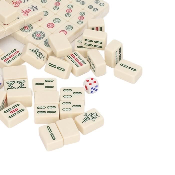 Mini Mahjong Chinois Portable – 144 Tuiles 20x14x10 Mm – Jeu Complet Pour 4 Joueurs – Voyage, Famille Et Soirées Entre Amis