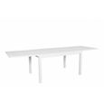Table de jardin extensible aluminium 270cm + 10 fauteuils empilables textilène - blanc - ANDRA-2