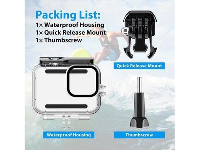 Boîtier Étanchéité GoPro Hero 3 / Hero 3+ / Hero 4 – Boîte Sous-Marine 40 M, Protection Complète, Transparent Avec Trépied Inclus