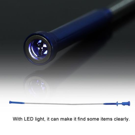 Outil de collecte flexible(Aimant + 4 griffes + lumiere LED) Manche a  ressort long magnetique Gadget STR - Cdiscount Bricolage