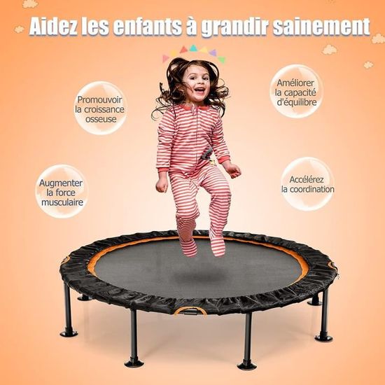 GOPLUS Trampoline Carré Pour Enfants,Trampoline de Fitness Pliable