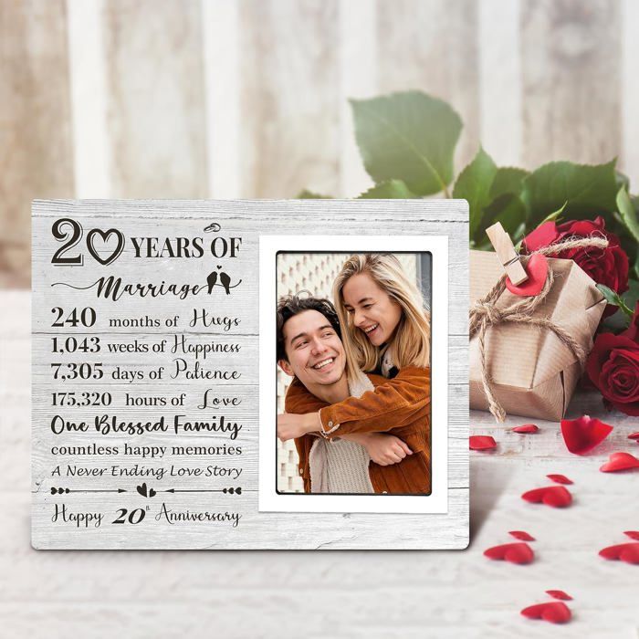Cadre photo de 20e anniversaire de mariage pour elle, lui - Cadeau de ...