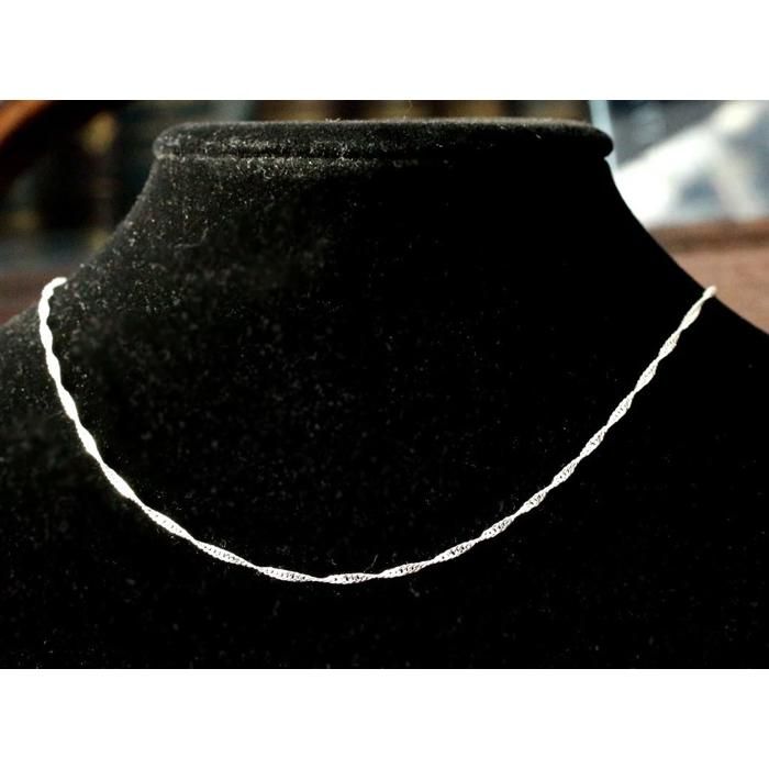 Chaine singapour torsadée de 40cm en argent 925 maille torsadée