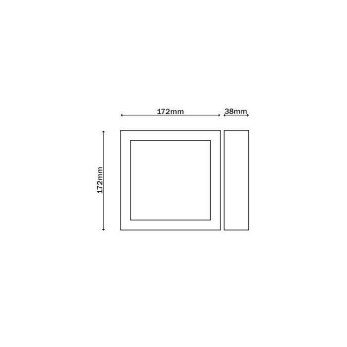 4 SPOT LED PANEL ENCASTRABLE 18W BLANC FROID 6000K - SOCKET ALUMINIUM