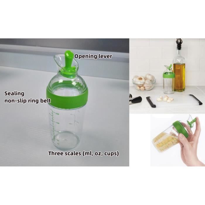 Lot 3 Bouteilles Shaker Vinaigrette 200ml Avec Mesure - Mélangeur Sauce Salade Plastique Lot 3 Bouteilles Shaker Vinaigrette 200ml Avec Mesure - Mélangeur Sauce Salade Plastique