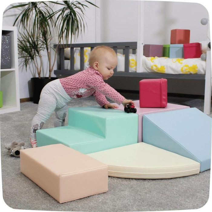 IGLU Soft Play 4 XL – Modules De Motricité En Mousse, Blocs De Construction éducatifs, Couleurs Claires, Dès 9 Mois