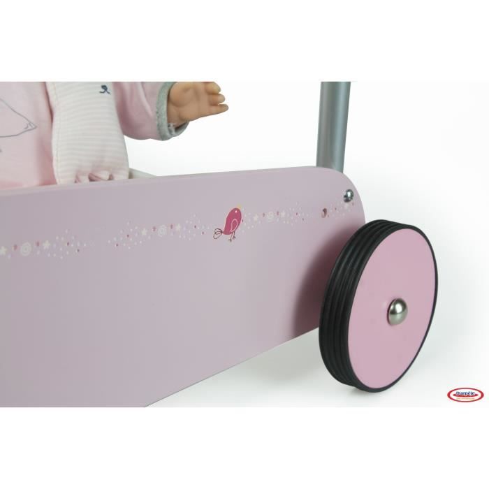 Chariot Marche Bebe Chariot Pousseur Bois Mu00e9tal Et Tissu Blanc