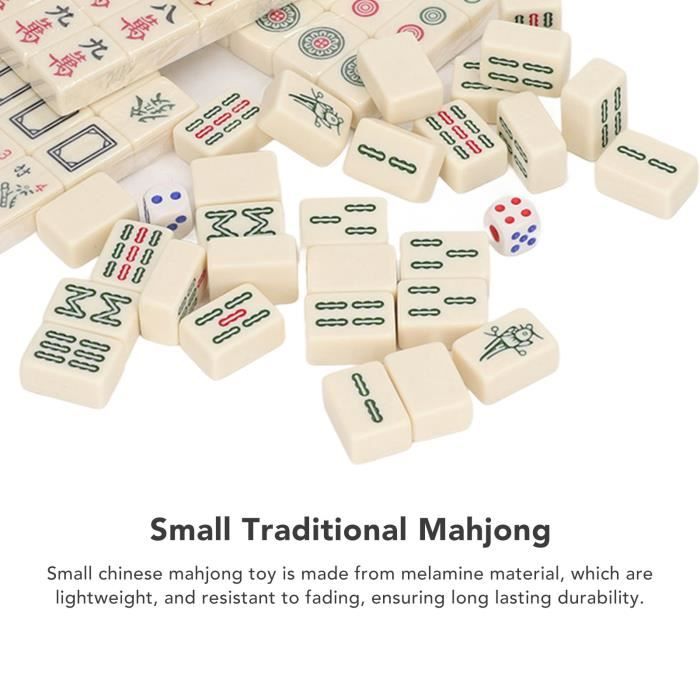 Jeu De Mahjong Chinois Grand Format - 146 Pièces Avec Étui De Voyage - Tuiles 3x2,25 Cm - Set Complet Classique