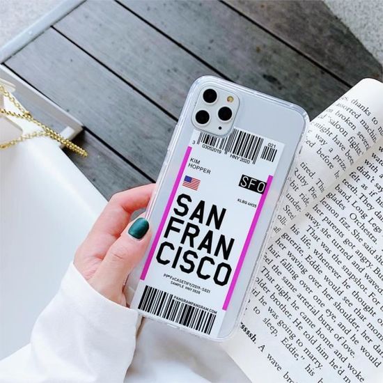 Amerique Billet D Avion Ville Londres Paris Tokyo Etui Pour Iphone 6 6s 7 8 Plus 11 Pro X Xs Max Xr Houston Clair Qr Yssjkn296812 Achat Coque Bumper Pas Cher Avis