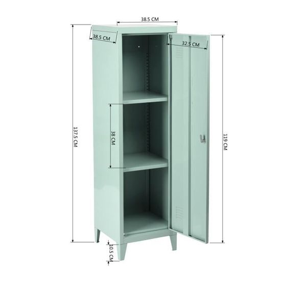 Vestiaire Metallique Verrouillable Avec 1 Portes Cabinet Metal
