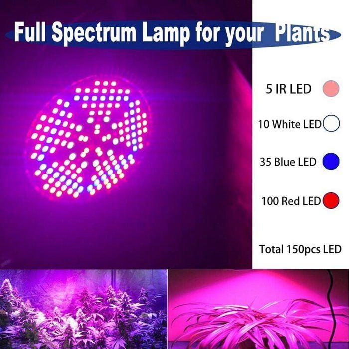 Lampe horticole LED spectre complet - OKZ - 100W - E27 - Spectre ...