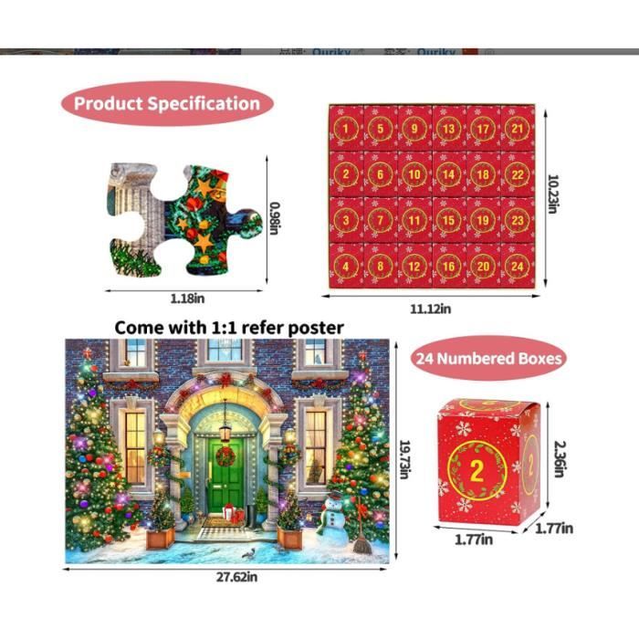 Calendrier de l'Avent 2023 - Puzzle de Noël - Le Père Noël prépare des