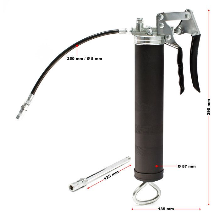 Pistolet à Graisse Manuel Double Poignée - Embout G-Coupler Verrouillable, Acier Allié, Anti-Fuite, Moins D'Effort
