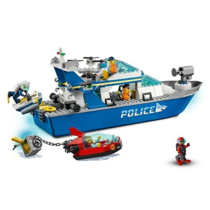 LEGO® City - Le bateau de patrouille de la police - 60277 - Cdiscount Jeux  - Jouets