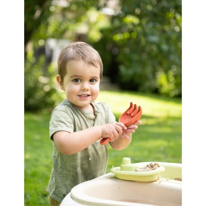 Smoby Table Sable & Eau 2 Bacs - Jeu Extérieur Enfant 18 Mois+ - Couvercles Anti-UV - Accessoires Pelle/Râteau/Bateau - 840110