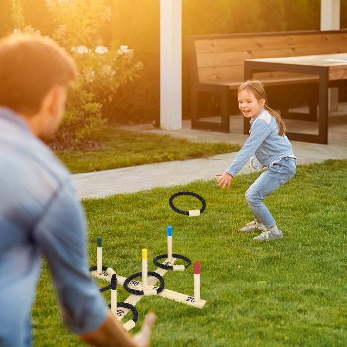 Jeu De Lancer STAKK - Bois Massif - Pour Extérieur - Enfants/Adultes - 2 à 8 Joueurs
