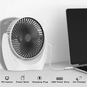 Ventilateur De Bureau USB Avec Horloge Et Thermomètre - Pliable, Lumière LED, Réglable 360°, Silencieux
