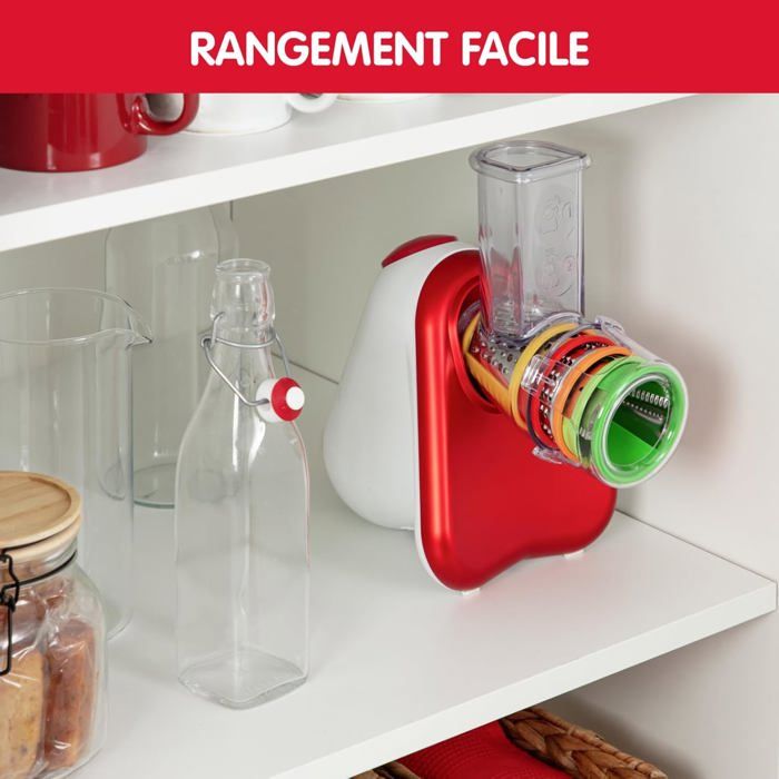 Mandoline Électrique 5-en-1 SUPERLEX - Coupe-Légumes, Râpe Avec 5 Cônes Interchangeables - Pour Fruits, Légumes, Fromage