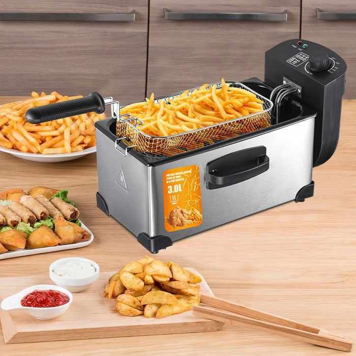Friteuse électrique 3L 1800W - Panier amovible - Température réglable