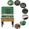 Table Multi Jeux 7 en 1 Baby-Foot, Billard, Air Hockey, Backgammon, Blackjack, échecs et Dames,Poker Sport Jouet-0