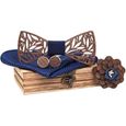5 pièces noeud papillon créatif en bois durable serviette carrée boutons de manchette fournitures de  TIE - LAVALLIERE - BOW TIE-0