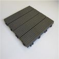 Dalle de terrasse bois composite modular - MCCOVER - 11 pièces 30x30cm - Gris carbone-0