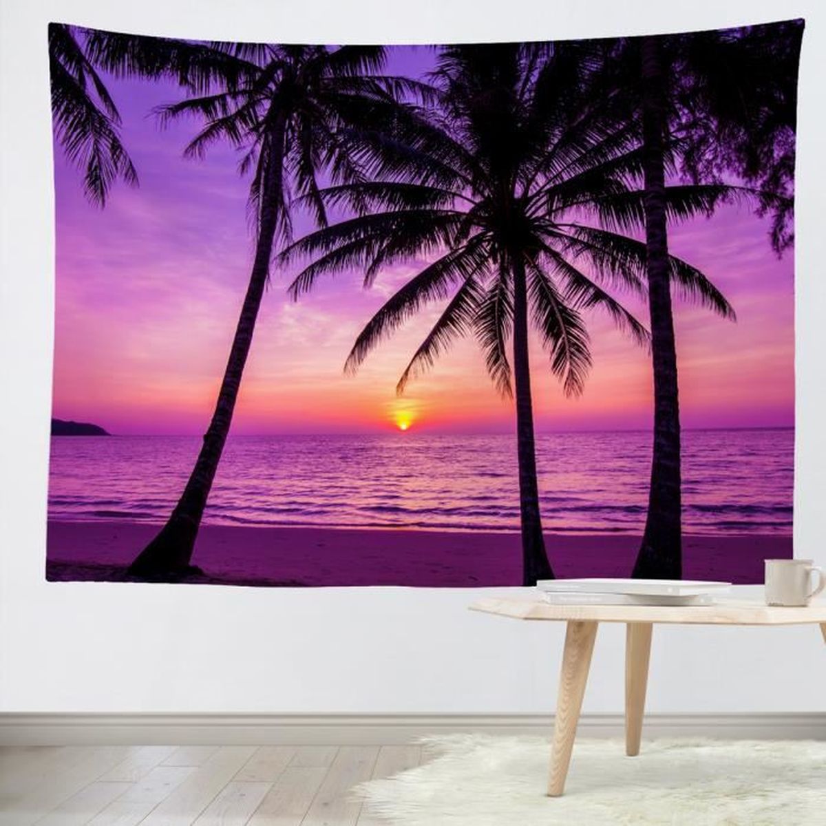 Écusson Thermocollant Motif Palmiers Coucher De Soleil - Rouge/orange - Pour Vêtements, Sacs - Lavable à 30°C