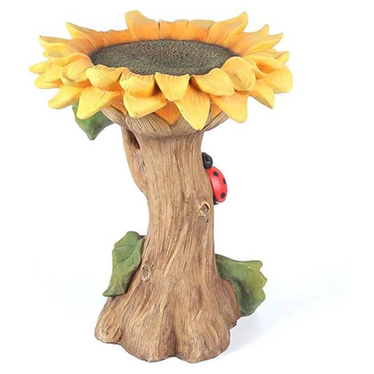 Statue De Jardin Ornement Résine Tournesol Bain D'oiseaux Debout