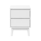 MOBILI REBECCA Rebecca Mobili Table de Chevet 2 Tiroirs Polyvalente Blanc MDF Style Scandinave