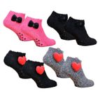 Chaussettes pour Femme OZABI Toucher Doux Couleurs Pack de 4 Paires Coeur Noeud Abs