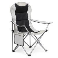 Mondeer Chaise de Camping Pliable avec Porte-Gobelet, Portable, Extérieure pour Plage, Voyage, Pêche,Gris