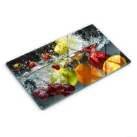 Protection Plaque de Cuisson, couvre plaque de cuisson en verre - Decortapis - verre trempé, 52 x 30 cm Fruits juteux dans l'eau