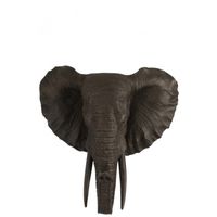 Elephant Suspendu Resine Marron - Marron - Résine - L 41,5 x l 27 x H 43 cm - Trophée mural