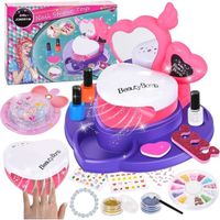 Kit Manucure pour Enfant, Vernis Fille Maquillage, Cadeau Fille 6 7 8 9 10 Ans, Nail Art Enfant Kit Manucure pour Filles