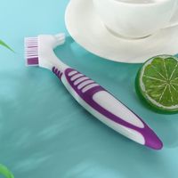 EBTOOLS brosse à dents pour prothèses 2pcs brosse de nettoyage de prothèse dentaire brosse à dents double face de soins