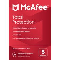 McAfee Total Protection 2024 - (5 Appareils - 2 Ans) | Version Téléchargement
