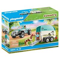 PLAYMOBIL - 70511 - Voiture et van pour poney - Country - Multicolore - 44 pièces