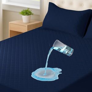 Protège-matelas HYLEORY Queen Size Matelassé, Respirant, Avec Poche Profonde Jusqu'à 53 Cm