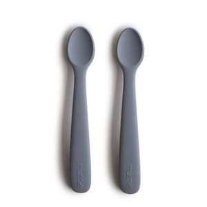 COUVERTS BÉBÉ Lot de 2 cuillères bébé silicone gris - Apprentiss