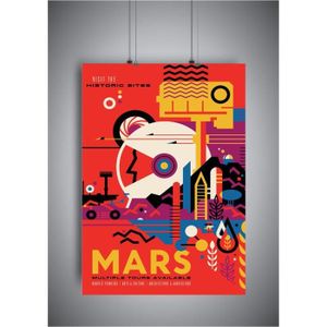 AFFICHE - POSTER Poster Affiche MARS NASA SPACE TRAVEL RETRO - A3 (