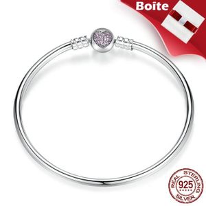 Hot Fashion 925 Cœur Argent Bracelet Charme Européen Bracelet Fit Femmes Taille Choisir
