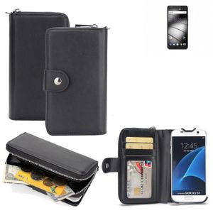 Gigaset étui portefeuille housse protection pour Gigaset GS370 Plus couvercle noir sac 