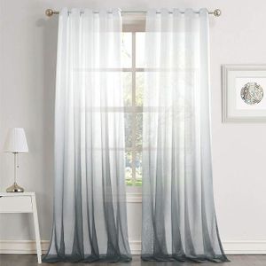 Rideaux Voilages Blanc Et Gris