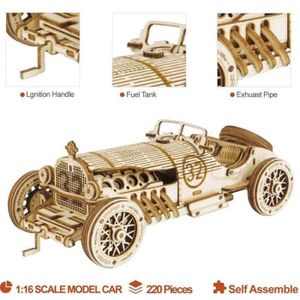 ASSEMBLAGE CONSTRUCTION Huiya- Car en Bois Construire - 3D Puzzle Maquette