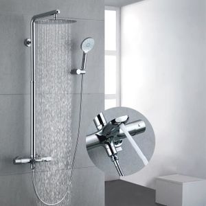 panneau de douche barre de douche réglable Onyzpily Colonne de douche 3 fonctions avec pommeau de douche colonne de douche Noir 