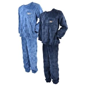 Pyjama Polaire Homme Cexiakong | 2 Pièces Chaud Hiver | Manches Longues Avec Poches